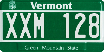 VT license plate XXM128