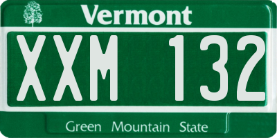 VT license plate XXM132