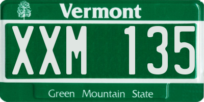 VT license plate XXM135