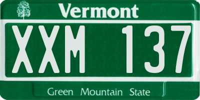 VT license plate XXM137