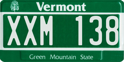 VT license plate XXM138