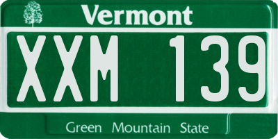 VT license plate XXM139