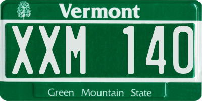 VT license plate XXM140