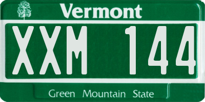 VT license plate XXM144