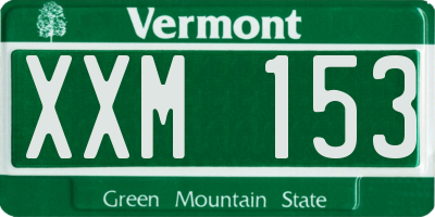 VT license plate XXM153