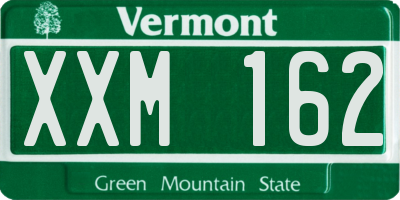 VT license plate XXM162