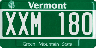 VT license plate XXM180