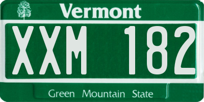 VT license plate XXM182