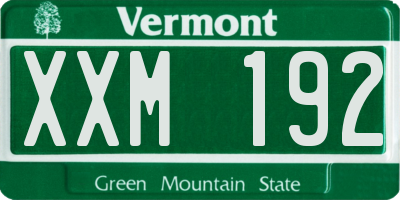 VT license plate XXM192