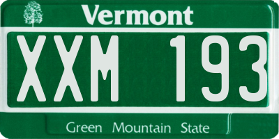 VT license plate XXM193
