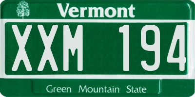 VT license plate XXM194