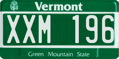 VT license plate XXM196