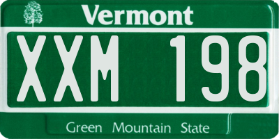VT license plate XXM198