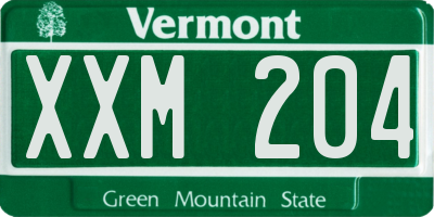 VT license plate XXM204