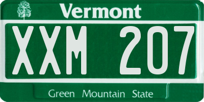VT license plate XXM207