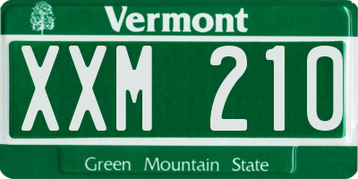 VT license plate XXM210
