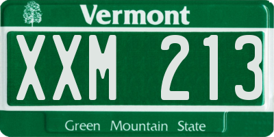 VT license plate XXM213