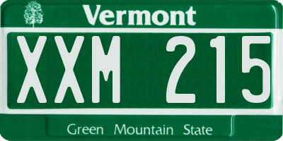 VT license plate XXM215