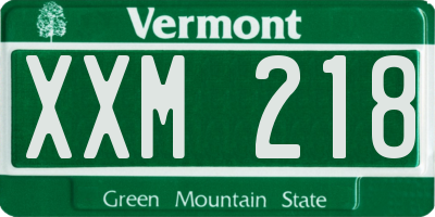 VT license plate XXM218