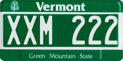 VT license plate XXM222