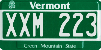 VT license plate XXM223