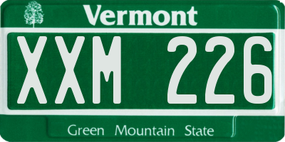 VT license plate XXM226