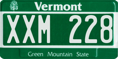 VT license plate XXM228