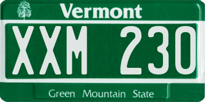 VT license plate XXM230