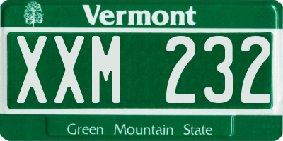 VT license plate XXM232