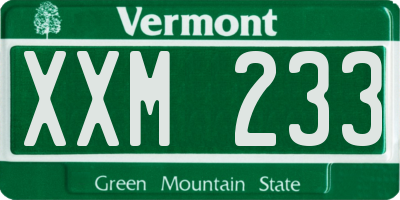VT license plate XXM233