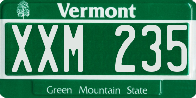 VT license plate XXM235