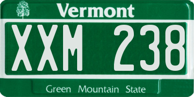 VT license plate XXM238