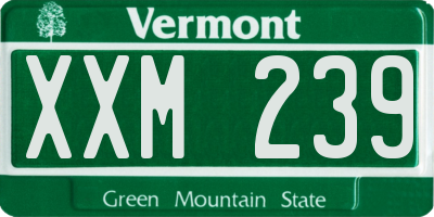 VT license plate XXM239