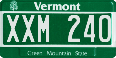 VT license plate XXM240