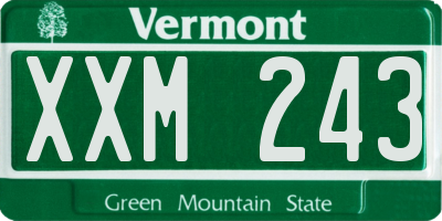 VT license plate XXM243