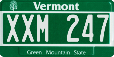 VT license plate XXM247