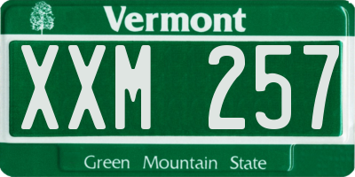 VT license plate XXM257