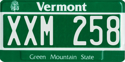 VT license plate XXM258