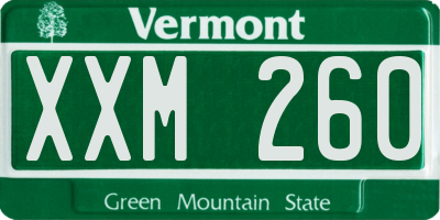 VT license plate XXM260