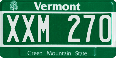 VT license plate XXM270
