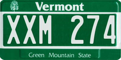 VT license plate XXM274