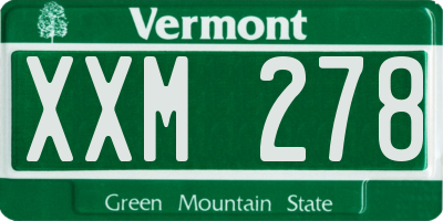 VT license plate XXM278