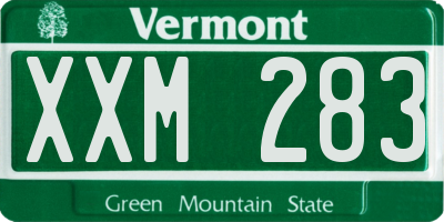VT license plate XXM283