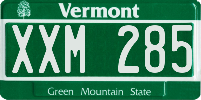 VT license plate XXM285