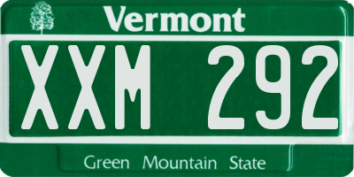VT license plate XXM292