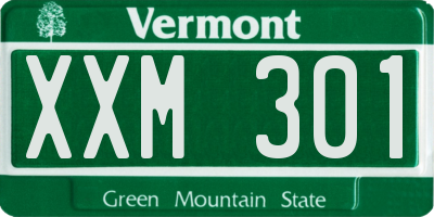VT license plate XXM301