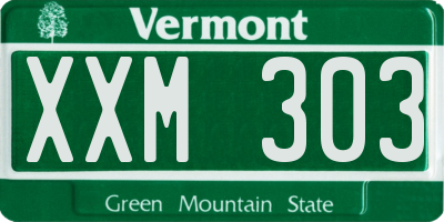 VT license plate XXM303