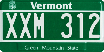 VT license plate XXM312