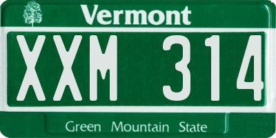 VT license plate XXM314