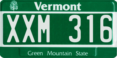 VT license plate XXM316